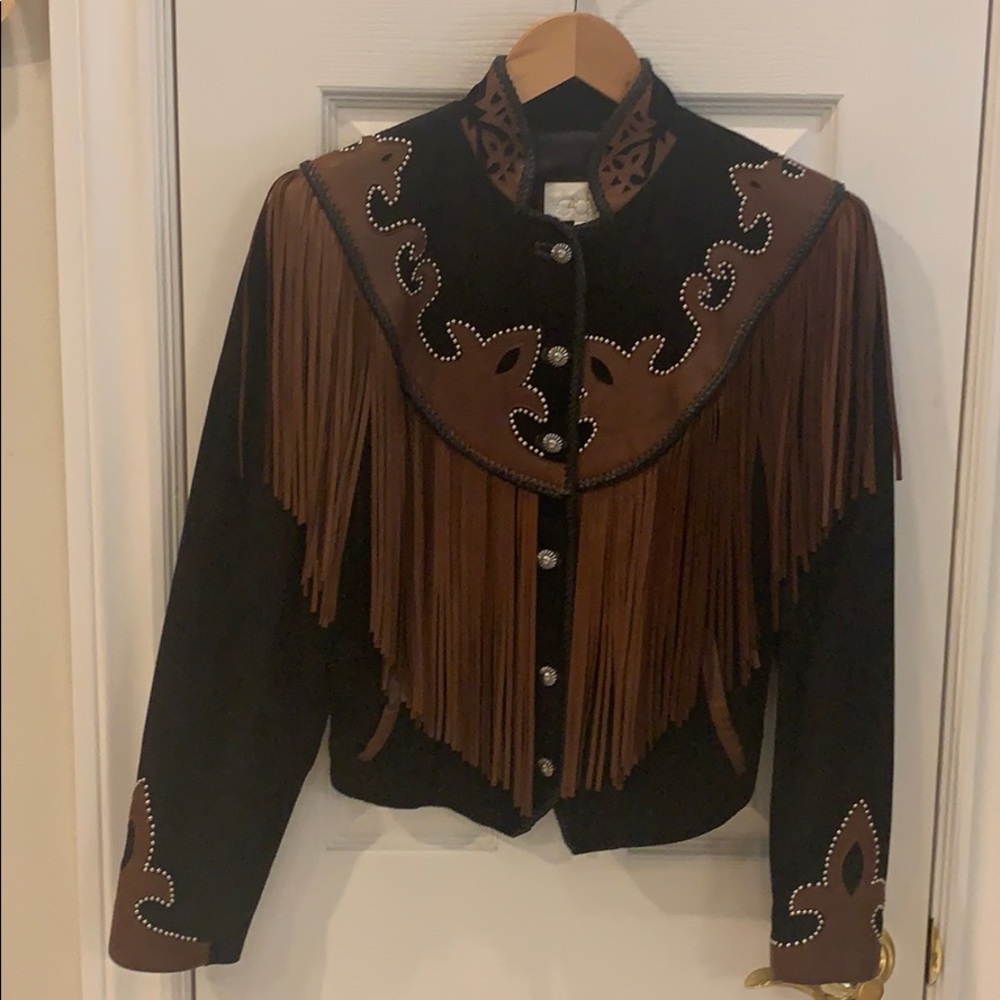 Suede and Leather Fringe Jacket